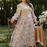 lasamu Cotton Candy Rose Vines Fairycore Cottagecore Princesscore Dress